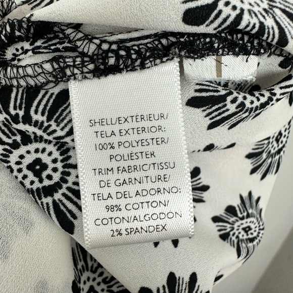 LOFT Black and White Mixed Print Long Sleeve Top Sz S - Picture 10 of 12